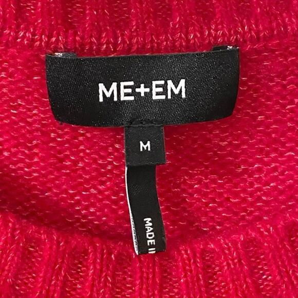 ME+EM Lofty Wool Cashmere Silk Pouf Sleeve Sweater In Red Medium - Picture 5 of 7